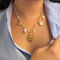 whitty sun necklace - stainless steel
