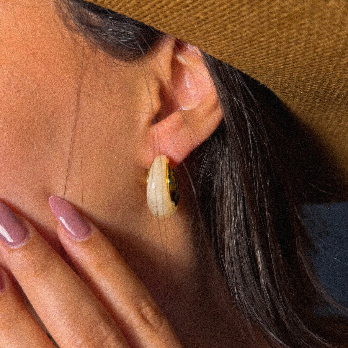 resin wr earrings - stainless steel