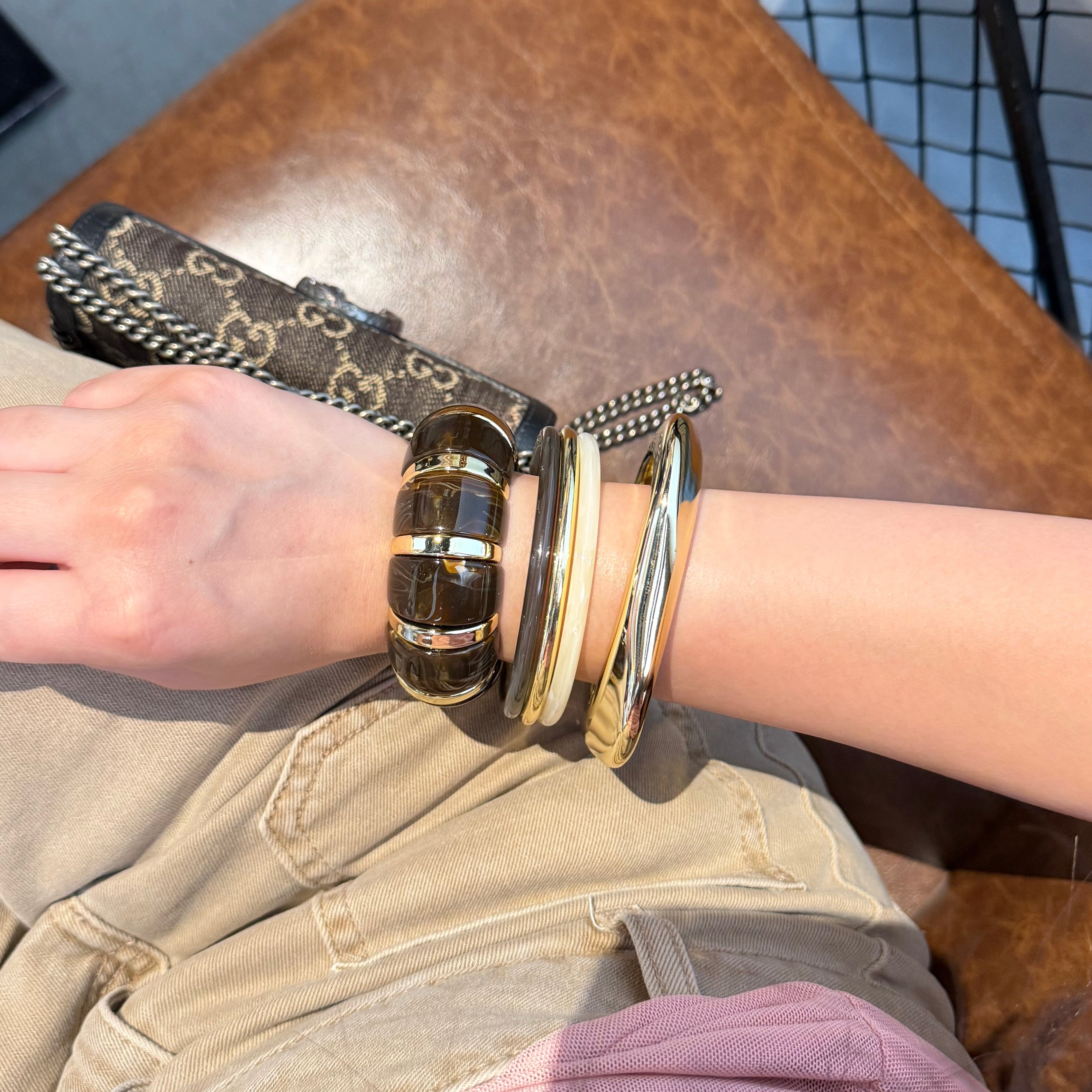 brownni bangles set - resin bangles