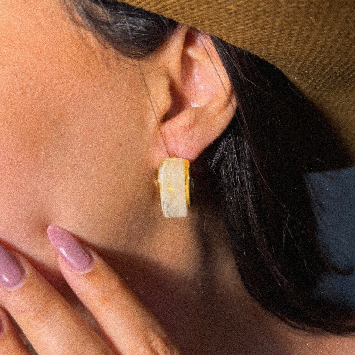 resin cw earrings - stainless steel