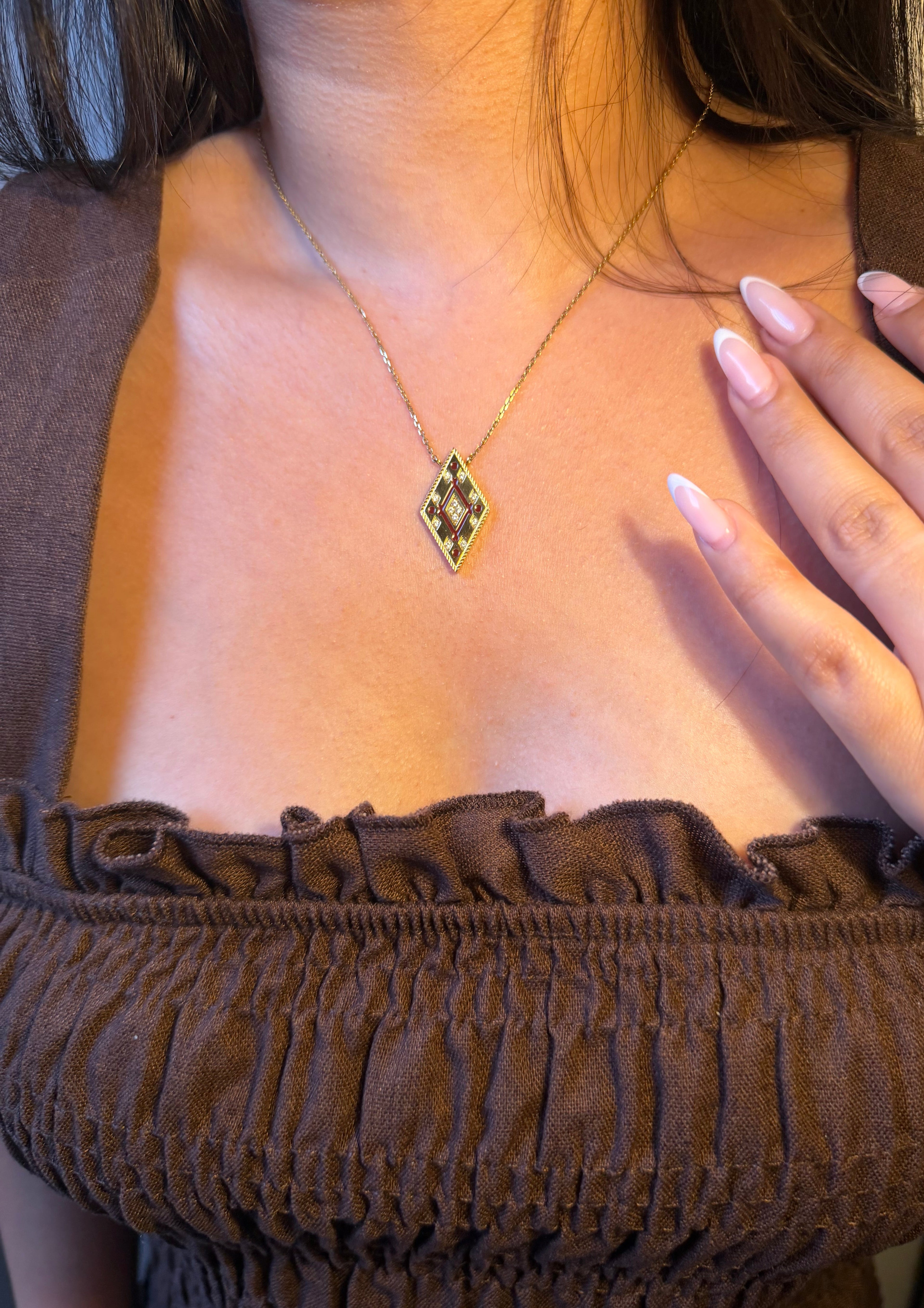 moroccan shapy necklace - stainless steel