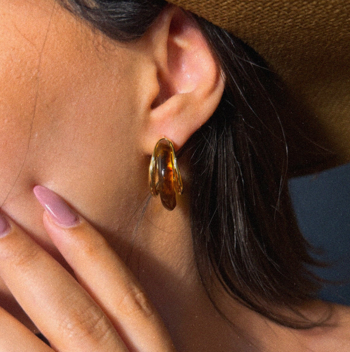 resin hl earrings - stainless steel