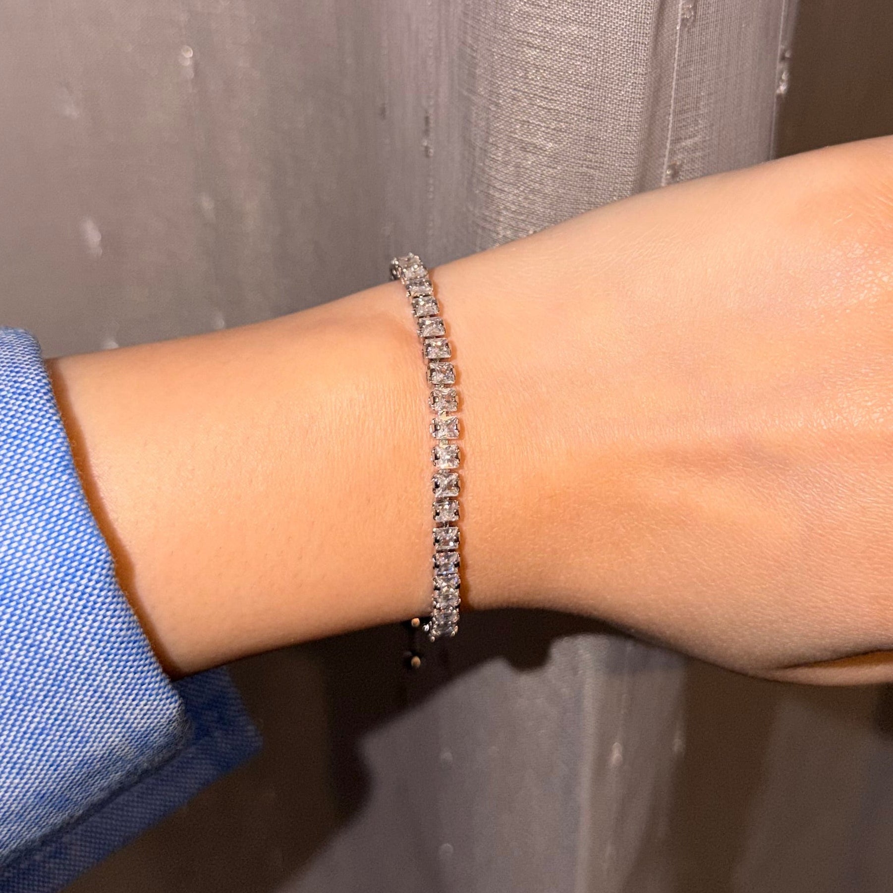 Tennis Cube bracelet - stainless steel