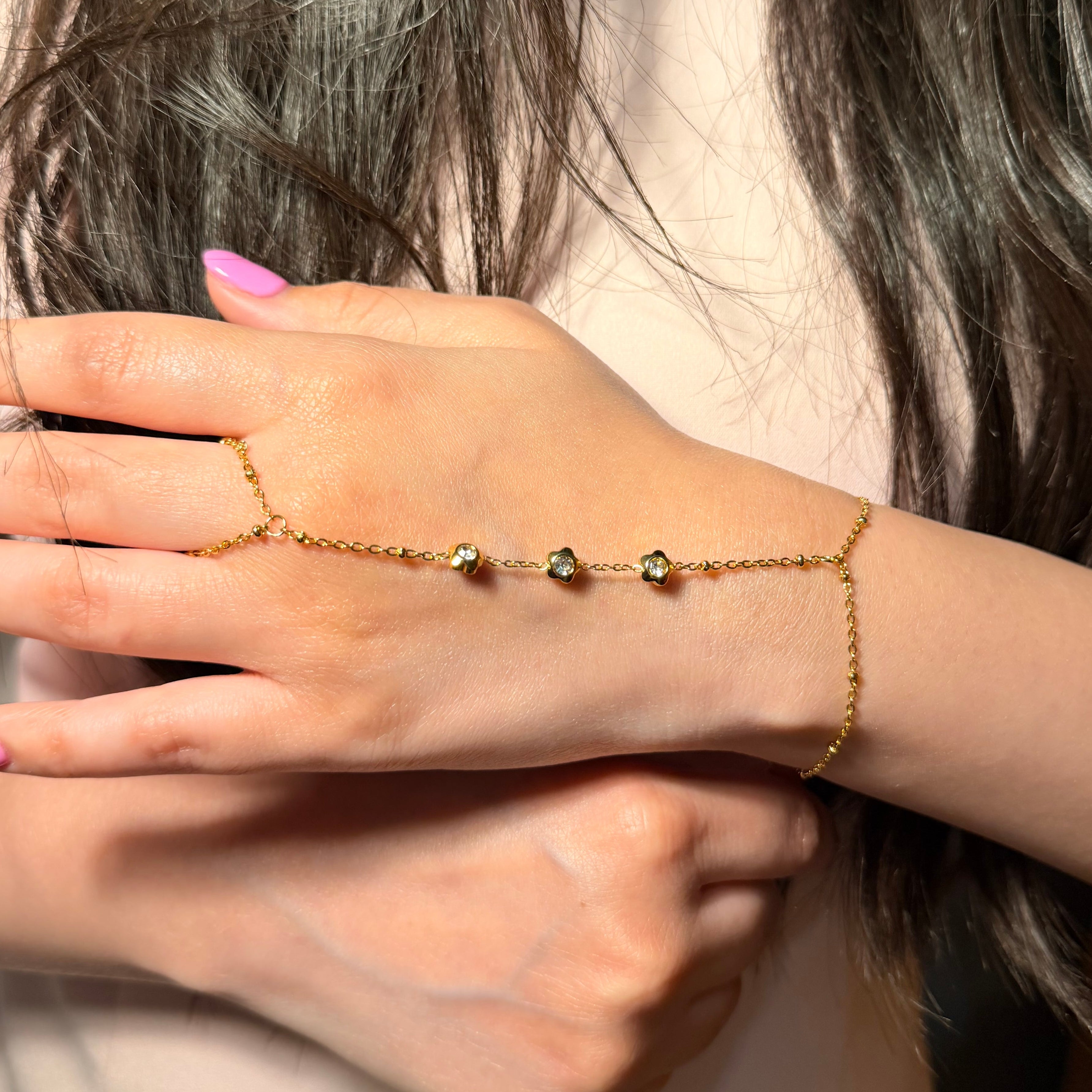 3 stars hand chain - stainless steel