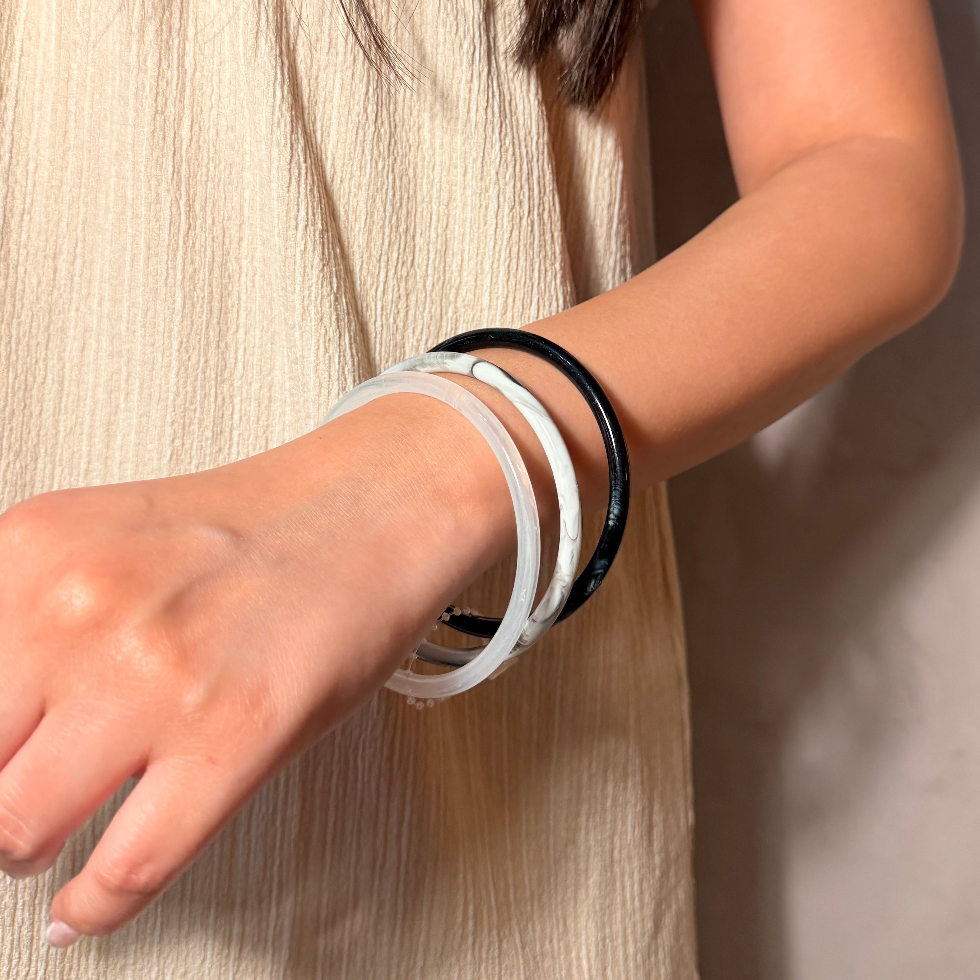 triple bangels bracelet - resin bangels