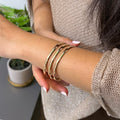 golden triple bracelet - stainless steel
