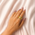 golden plate ring - stainless steel